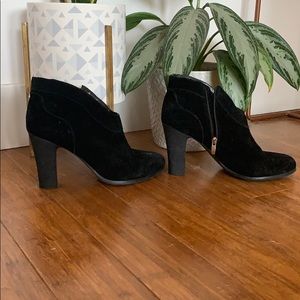 Black suede ankle boots